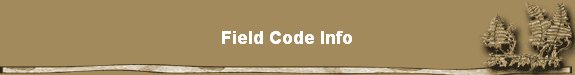 Field Code Info